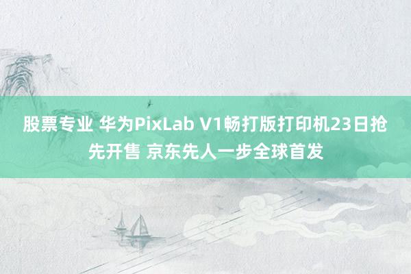 股票专业 华为PixLab V1畅打版打印机23日抢先开售 京东先人一步全球首发